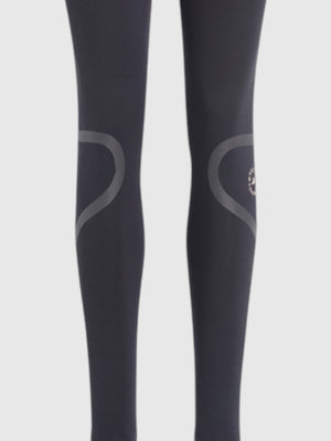 Celana lari Adidas Fast Tight berwarna biru gelap dengan pinggang tinggi dan detail reflektif dari FTFO || BIG BRAND LOW PRICE