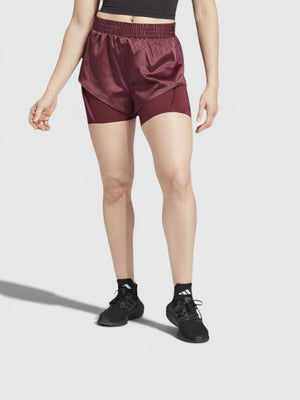FTFO || BIG BRAND LOW PRICE Adidas Power 2-in-1 training shorts berwarna merah marun dengan inner tight suportif