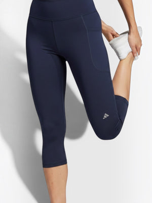 Legging lari 3/4 FTFO || BIG BRAND LOW PRICE berwarna biru navy dengan teknologi AEROREADY dan kantong samping praktis