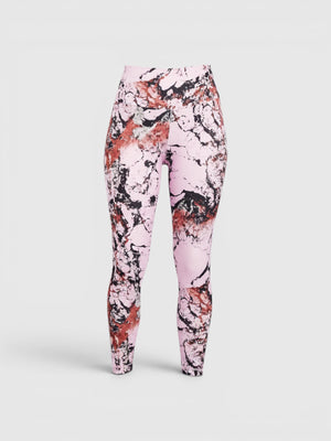 Legging yoga Adidas dari FTFO || BIG BRAND LOW PRICE dengan motif abstrak merah muda dan hitam serta pinggang high-rise