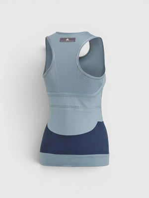 FTFO || BIG BRAND LOW PRICE Adidas Stella McCartney Fitsense+ racerback tank top in light blue and navy