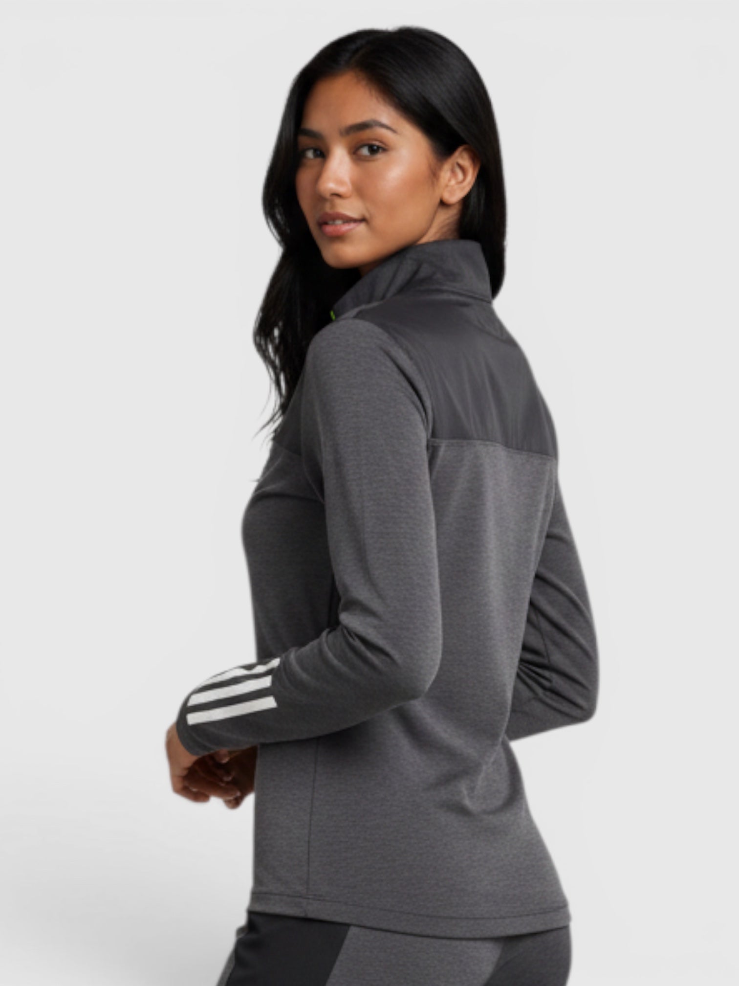 FTFO || BIG BRAND LOW PRICE Adidas gravel cycling long sleeve jersey and matching leggings in dark grey on a model