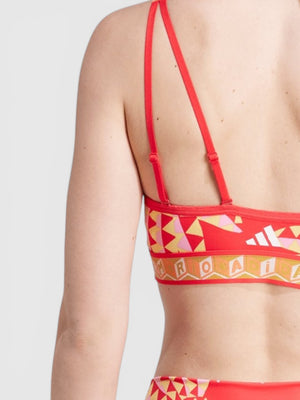 FTFO || BIG BRAND LOW PRICE Adidas x FARM Rio medium support sports bra with red kaleidoscopic print and double straps