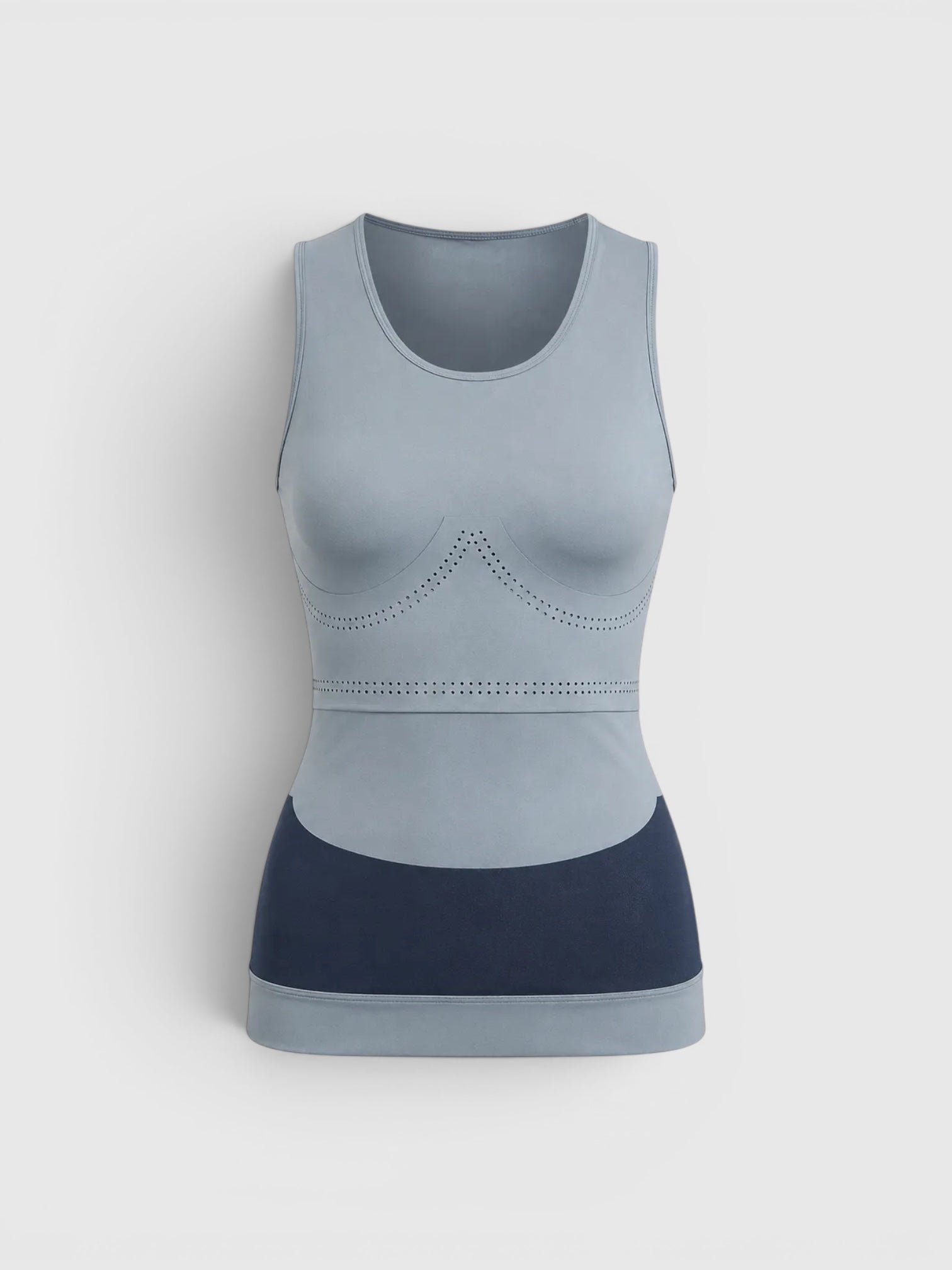 FTFO || BIG BRAND LOW PRICE Adidas Fitsense+ grey and navy tank top with supportive silicone detailing for workouts