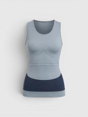 FTFO || BIG BRAND LOW PRICE Adidas Fitsense+ grey and navy tank top with supportive silicone detailing for workouts