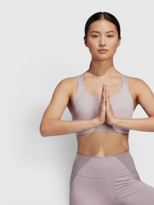 FTFO || BIG BRAND LOW PRICE Adidas FastImpact Luxe high-support sports bra and leggings set in light purple