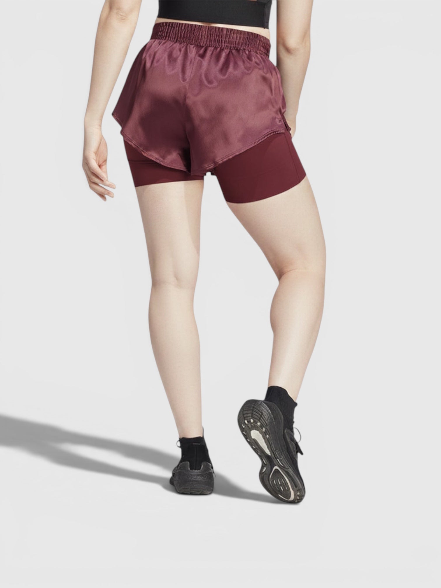 FTFO || BIG BRAND LOW PRICE Adidas Power 2-in-1 training shorts berwarna merah marun dengan inner tight suportif