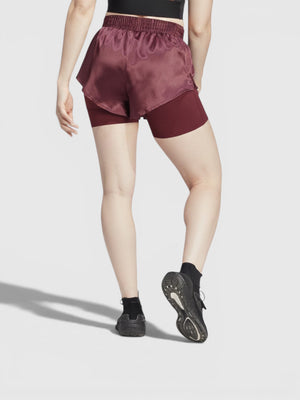 FTFO || BIG BRAND LOW PRICE Adidas Power 2-in-1 training shorts berwarna merah marun dengan inner tight suportif