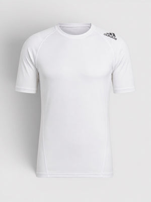 FTFO || BIG BRAND LOW PRICE Adidas Alphaskin white short sleeve compression training t-shirt with Climacool technology