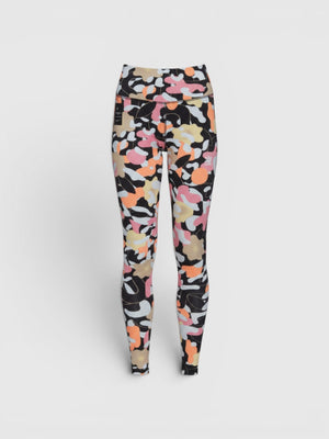 Legging high-waist FTFO || BIG BRAND LOW PRICE dengan motif abstrak warna-warni dan logo Trefoil Adidas Originals.
