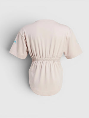 FTFO || BIG BRAND LOW PRICE Adidas by Stella McCartney organic cotton tee in light pink with elasticated back waist
